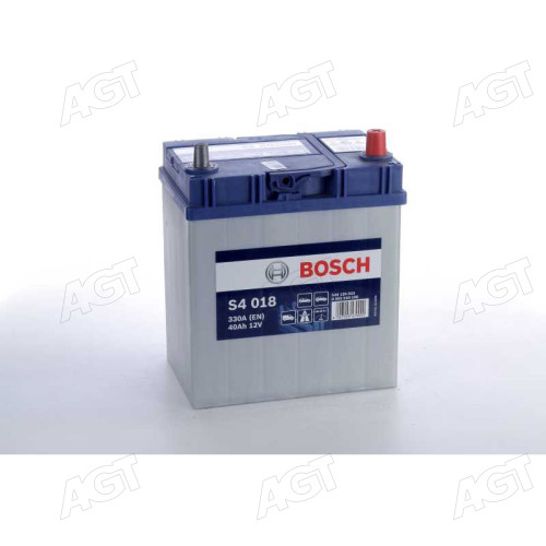 Аккумулятор 40Ah-12v BOSCH (S4018) (187x127x227),R,EN330( Азия) тонк.клеммы