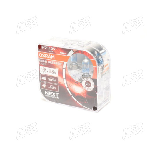 Лампа фарная H7 12V 55W PX26d NIGHT BREAKER LASER next generation (комплект) (производство OSRAM)