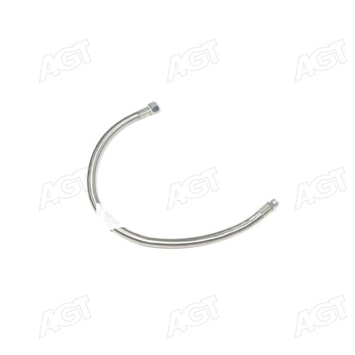 Шланг тормозной КАМАЗ 4310 передний (PTFE нержав. оплетка, L=710 мм, гайка-штуцер М20хМ16) ПРЕМИУМ