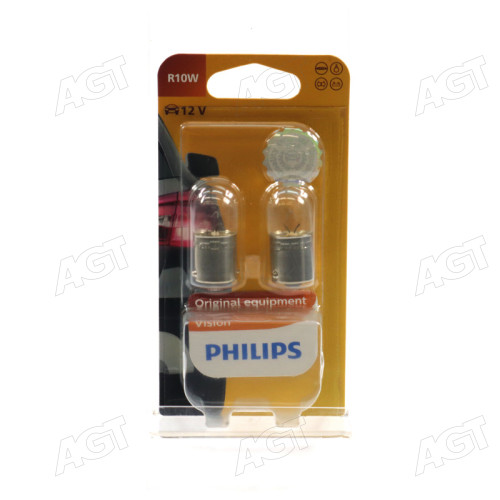Лампа розжарювання R10W 12V 10W BA15s 2шт blister (вир-во Philips)