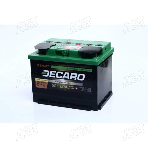 Аккумулятор 60Ah-12v DECARO START (242x175x190),R,EN480