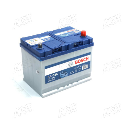 Аккумулятор 70Ah-12v BOSCH (S4026) (261x175x220),R,EN630(Азия)