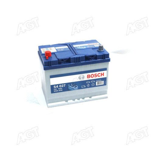 Акумулятор 70Ah-12v BOSCH (S4027) (261x175x220),L,EN630(Азія)