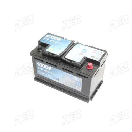 Аккумулятор 80Ah-12v Exide EFB (315х175х190),R,EN800