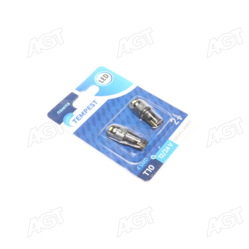 Лампа LED б / ц габарит, панель приборов, салон 12 / 24V T10 4SMD CANBUS WHITE 2шт.блистер <TEMPEST