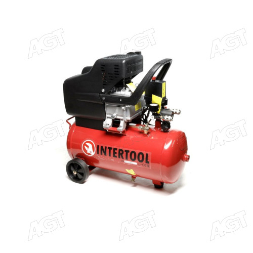 Компрессор 24 л, 1.5 кВт, 220 В, 8 атм, 206 л/мин.(INTERTOOL)
