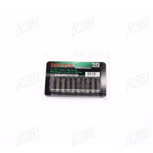Набір біт 1/4 L25мм PH2 10од. на блістері FSBA0802G(TOPTUL)