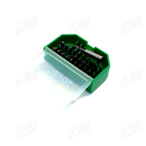 Набор бит 1/4 SL; PH; PZ; TORX; HEX + магнитный держатель 31ед. (TOPTUL)