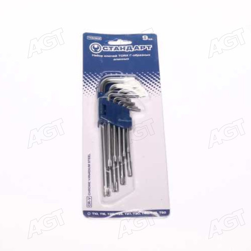 Набір ключів TORX з отвором Г-подібних довгих 9од. TKS0902(СТАНДАРТ)