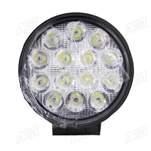 Фара LED кругла 42W, 14 ламп, 115х128х23 мм, широкий промінь (SLON)