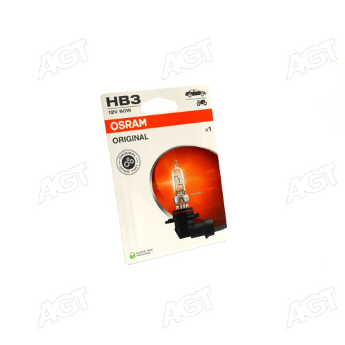 Лампа фарная HB3 12V 60W P20d 1шт.blister eco-упаковка (производство OSRAM)