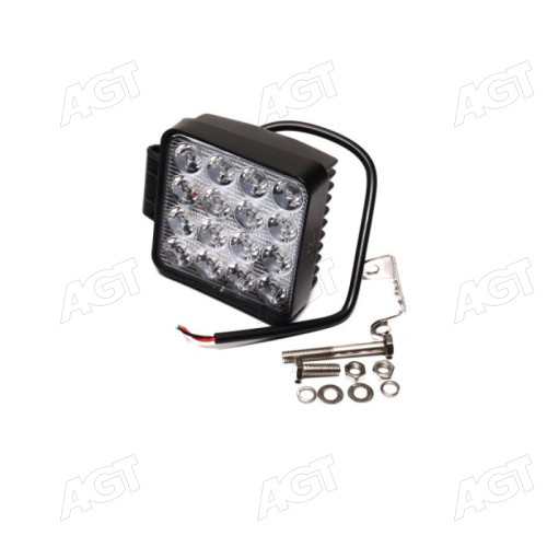 Фара LED квадратная 48W, 16 ламп, 110*110мм, 3300Lm широкий луч 12/24V 6000K  МТЗ (LITLEDA, JUBANA)