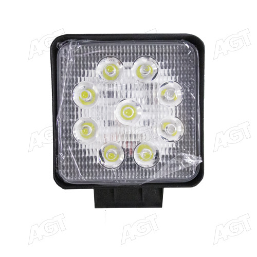 Фара LED квадратна 27W, 9 ламп, 125х105х40 мм, розсіяний (широкий) промінь (SLON)