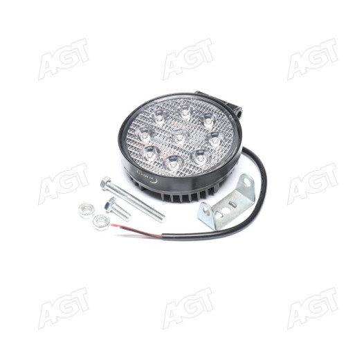 Фара LED додаткова GOLD 24V/27W, 9 діод, (кругла), широкий промінь (TEMPEST)