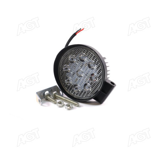 Фара LED кругла 27W, 9 ламп, 110 * 128мм, широкий промінь <ДК>