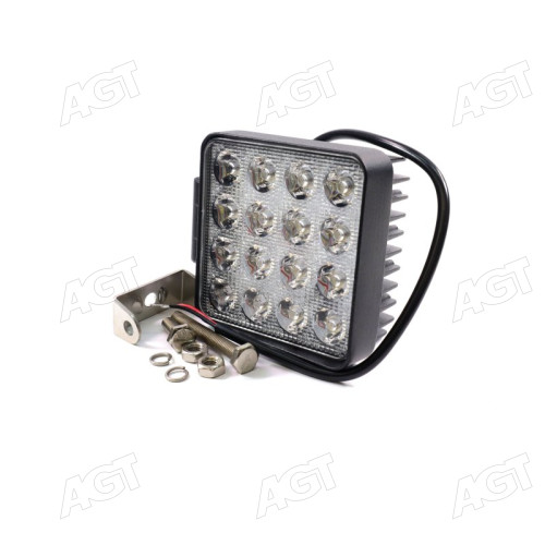 Фара LED прямокутна 48W, 16 ламп, 110 * 110мм, вузький промінь <ДК>
