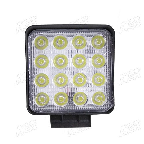 Фара LED квадратна 48W, 16 ламп, 107x126x55 мм, широкий (розсіяне ближнє світло (потік) промінь (SLON)