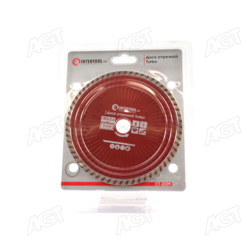 Диск отрезной Turbo, алмазный 180мм, 22-24 (INTERTOOL)