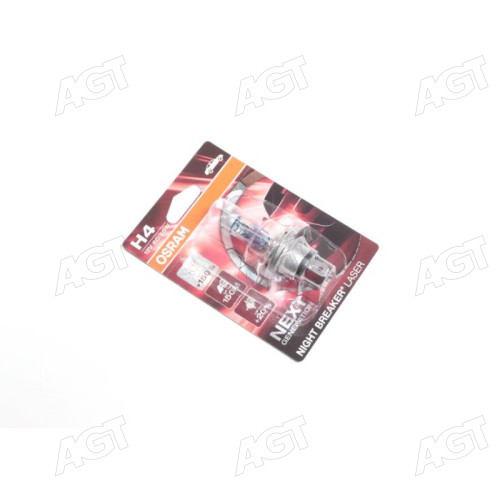Лампа фарна H4 12V 60/55W P43t NIGHT BREAKER LASER next generation (+150) blister 1шт (вир-во OSRAM)