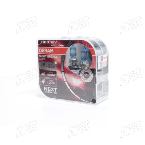 Лампа фарна HB3 60W 12V P20D NIGHT BREAKER LASER next generation (+150) компл. (вир-во OSRAM)